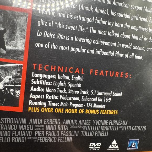 La Dolce Vita DVD 2004 2-Disc Set Collector's Edition Federico Fellini Ekberg - Picture 5 of 8